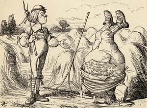 1891年に発行されたルイスキャロルによる「不思議の国のアリスの冒険」から、頭に立っているウィリアム神父 作： John Tenniel